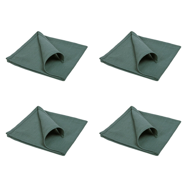 QUVIO Servet – Katoen – 40x40cm – Donkergroen – Set van 4