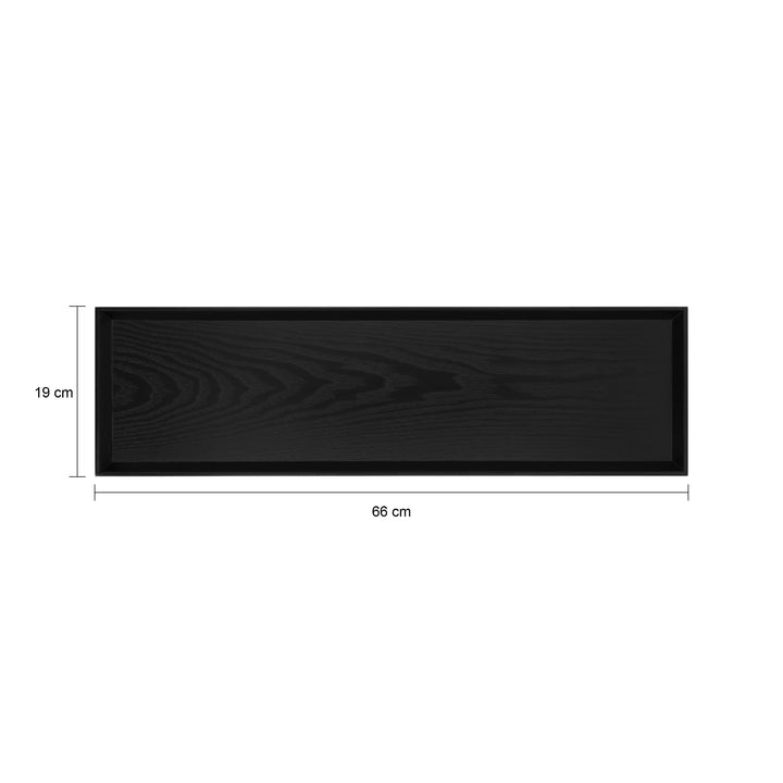 QUVIO Dienblad decoratief rechthoekig - 66 x 19 cm - Hout - Zwart (1)