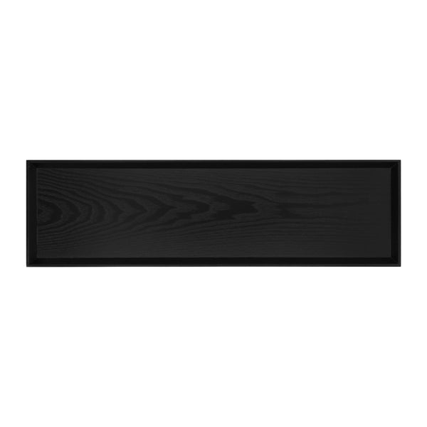 QUVIO Dienblad decoratief rechthoekig - 66 x 19 cm - Hout - Zwart