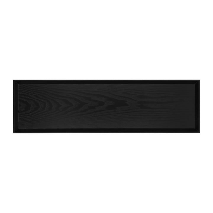 QUVIO Dienblad decoratief rechthoekig - 66 x 19 cm - Hout - Zwart