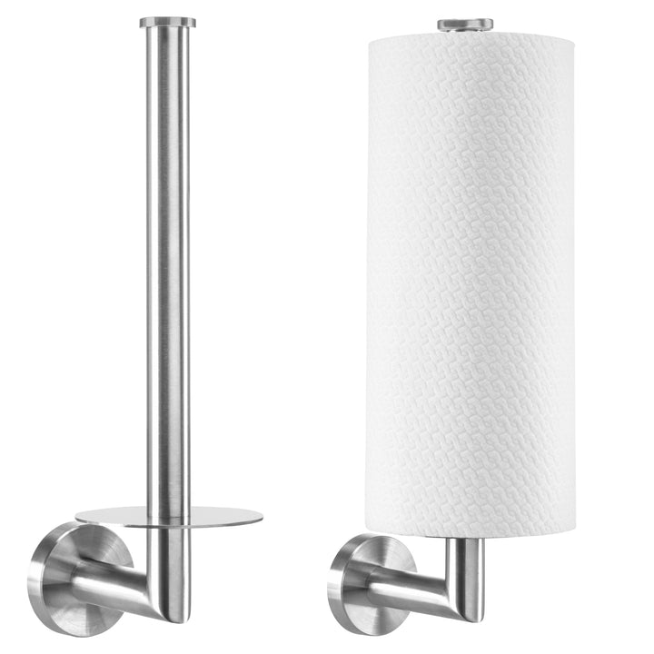 XIVADA Reserverolhouder Banci - Boren - Voor 2 wc rollen - Zilver (2)