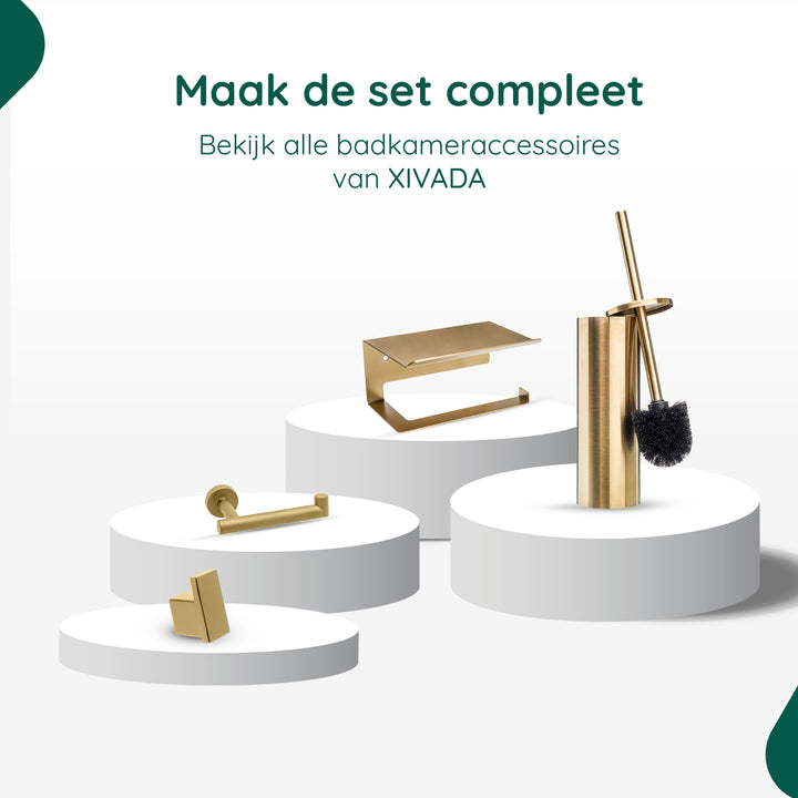 XIVADA Reserverolhouder Lotis - Vrijstaand - Voor 3 wc rollen - Goud (2)