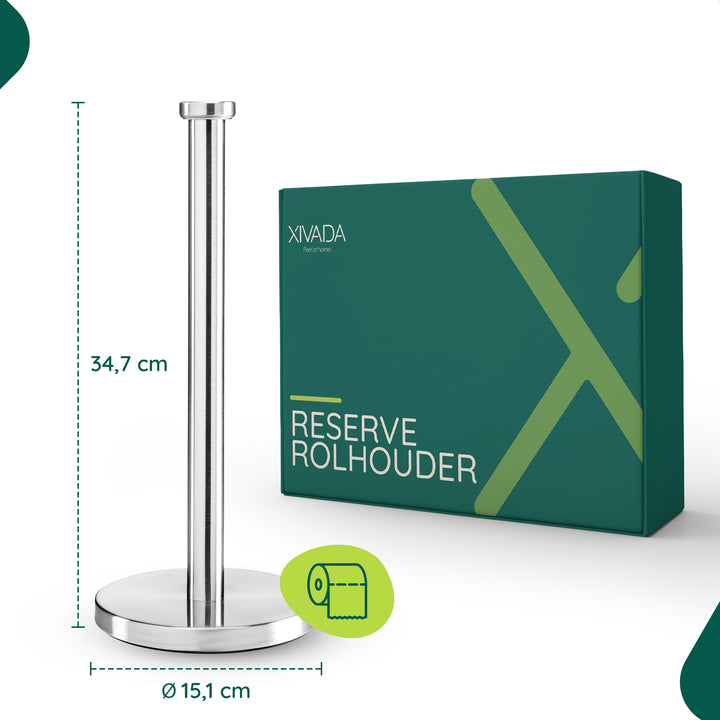 XIVADA Keukenrolhouder Lotis - Vrijstaand - Rvs - Zilver (5)