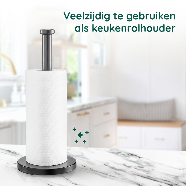 XIVADA Keukenrolhouder Lotis - Vrijstaand - Rvs - Zwart (4)