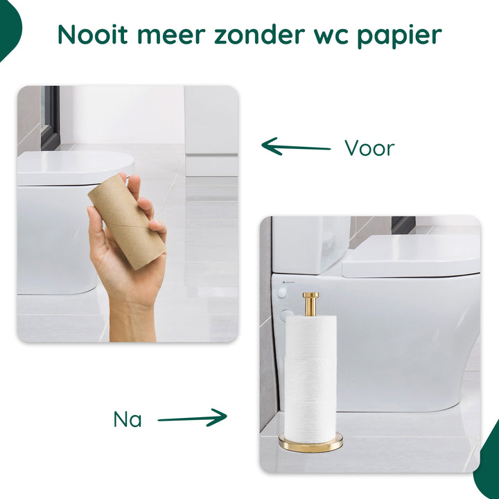 XIVADA Reserverolhouder Lotis - Vrijstaand - Voor 3 wc rollen - Goud (5)
