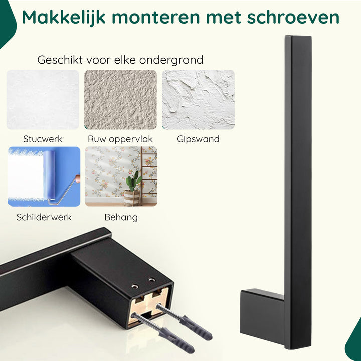 XIVADA Reserverolhouder Otto - Boren - Inclusief schroefset - Zwart (8)