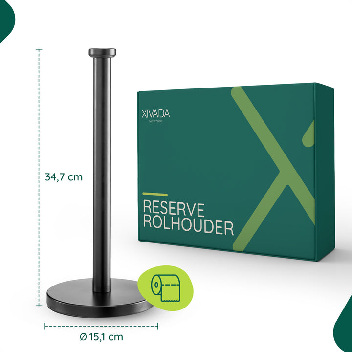 XIVADA Keukenrolhouder Lotis - Vrijstaand - Rvs - Zwart (5)