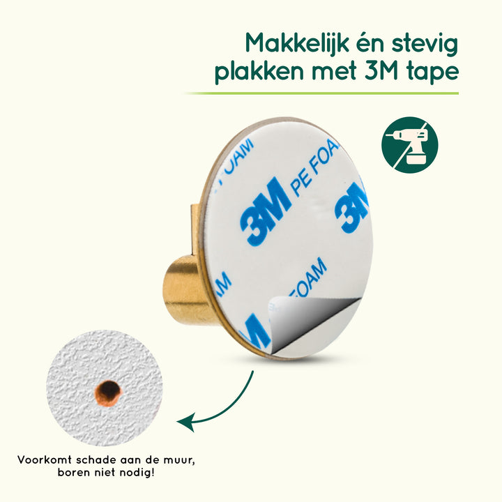 XIVADA Hannddoekhaakjes Roma - RVS - Zelfklevend - Goud - Set van 2 (3)