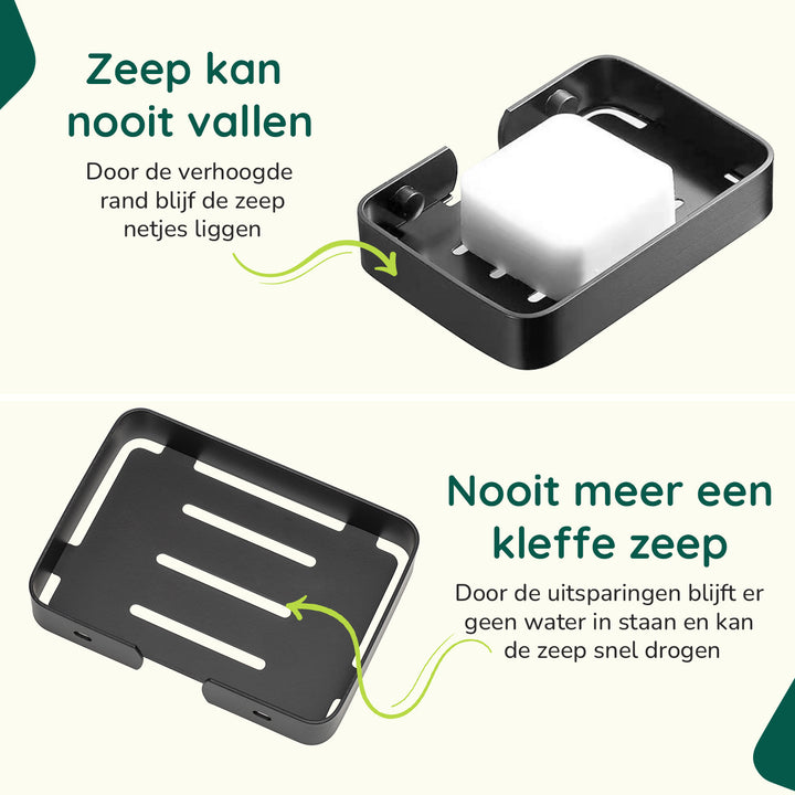 XIVADA Zeepbakje Sapo - Rvs - Inclusief schroefset - Hangend - Zwart (1)