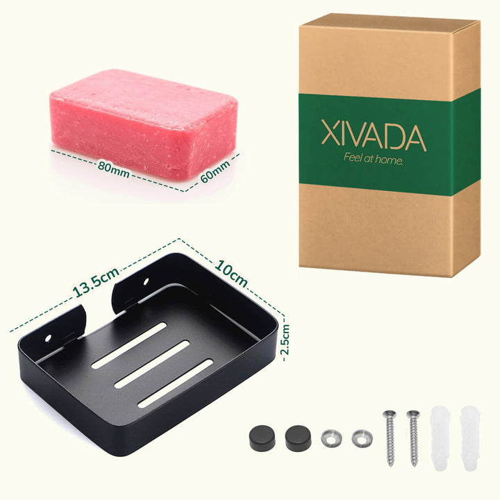 XIVADA Zeepbakje Sapo - Rvs - Inclusief schroefset - Hangend - Zwart (6)