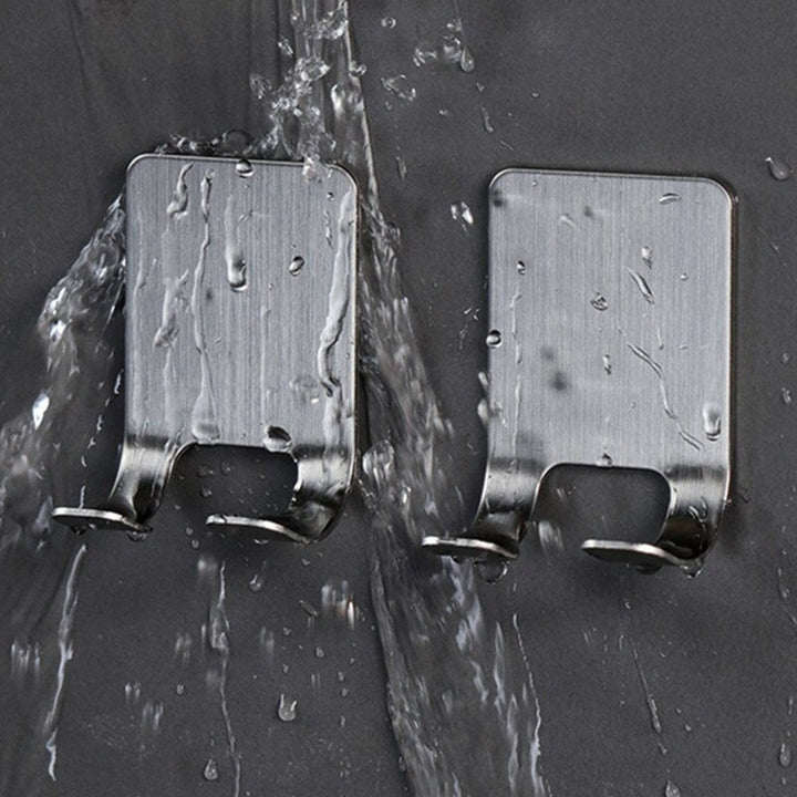 XIVADA Scheermeshaakjes - Zelfklevend - Rvs - Zilver - Set van 2 (6)