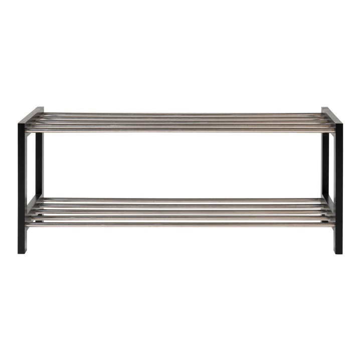 QUVIO Schoenenrek staal– Staal – 2 Planken - Zwart (1)