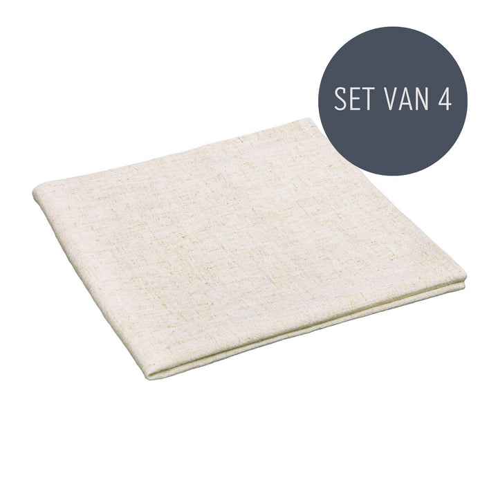 QUVIO Servet – Katoen – 40x40cm – Beige – Set van 4 (1)