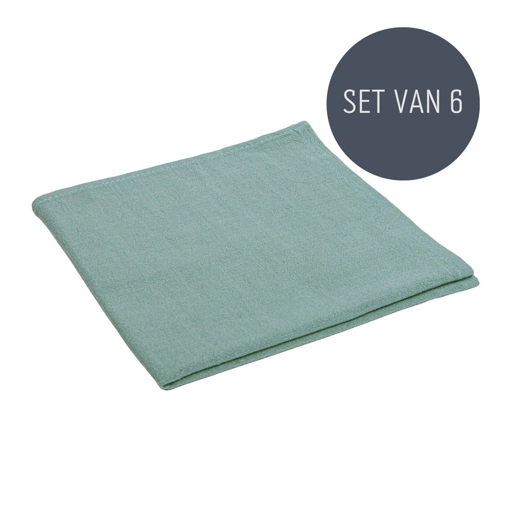 QUVIO Servet – Katoen – 40x40cm – Groen – Set van 6 (1)