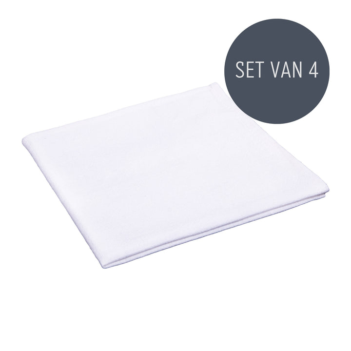 QUVIO Servet – Katoen – 40x40cm – Wit – Set van 4 (1)