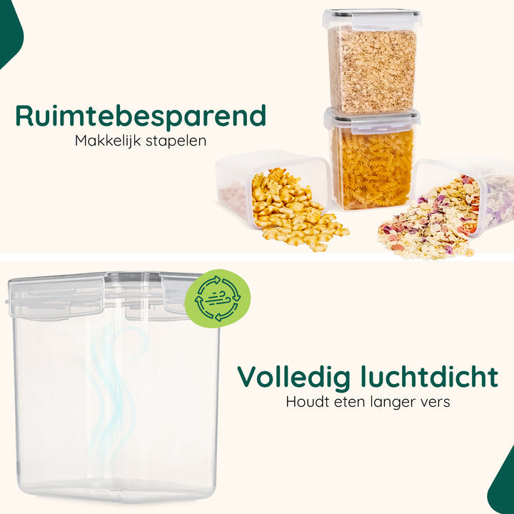 XIVADA Voorraadpotten Nena - Transparant - Met stickers - 16 stuks (2)