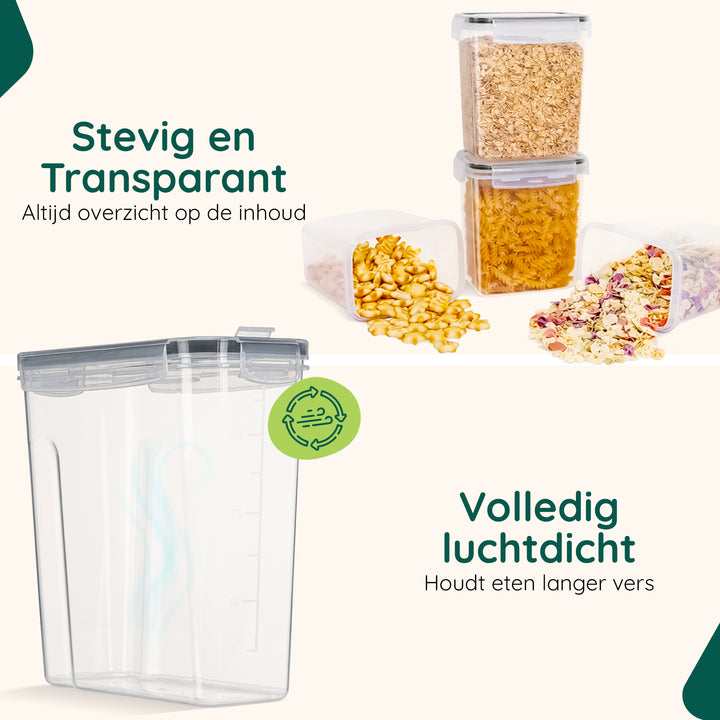 XIVADA Voorraadpotten Ella - 4L - 192 stickers - Transparant - 4 stuks (2)