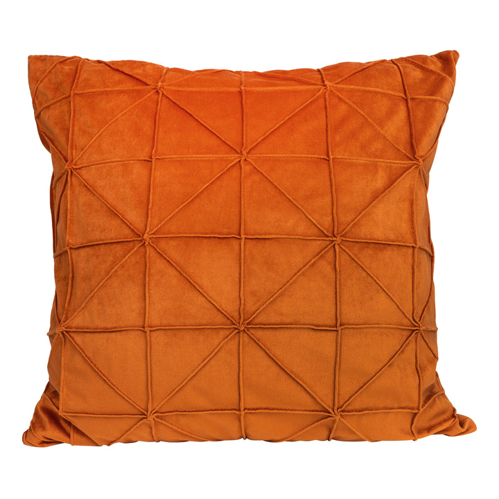 QUVIO Sierkussen gevuld met grafisch patroon - 50 x 50 cm - Fluweel - Oranje