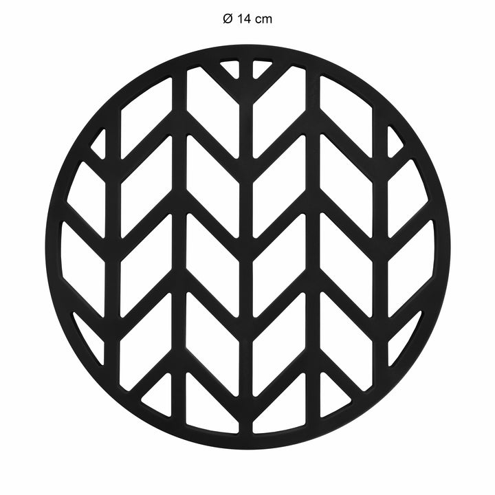 Krumble Pannenonderzetter - Pijlen - Silicoon - Diameter 14 cm - Zwart (1)