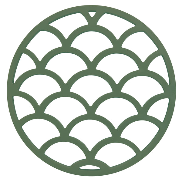 Krumble Pannenonderzetter - Schubben - Diameter 14 cm - Groen