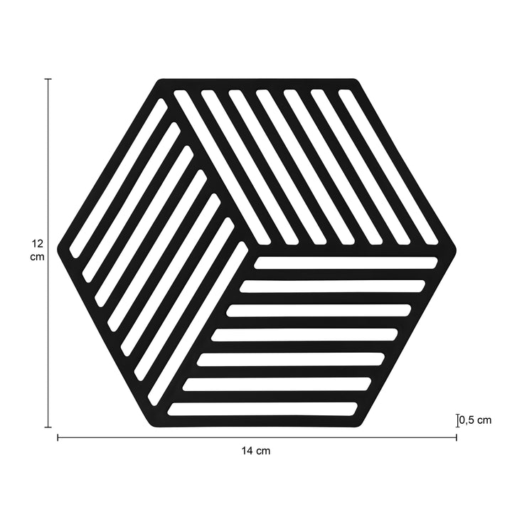 Krumble Siliconen pannenonderzetter Hexagon - Zwart - 14 x 12 cm (2)