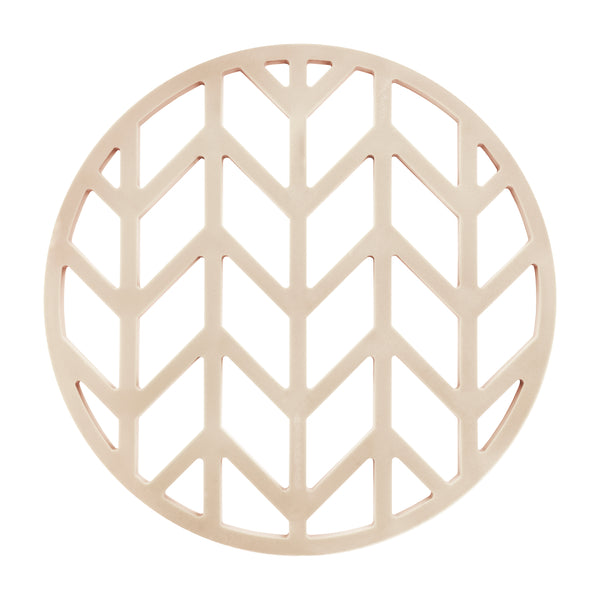 Krumble Siliconen pannenonderzetter rond met pijlen patroon - Beige