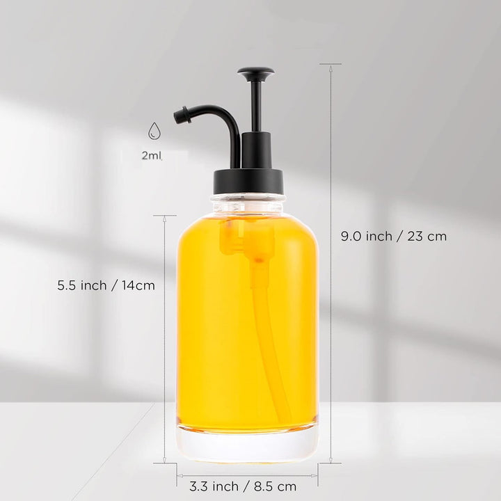 XIVADA Koffiesiroop dispenser - 500 ML - Glas - Zwart - Set van 2 (3)