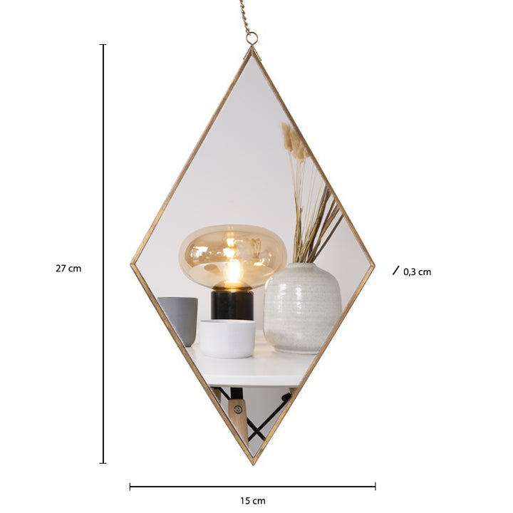 QUVIO Spiegel ruitvorm smal - Goud (1)