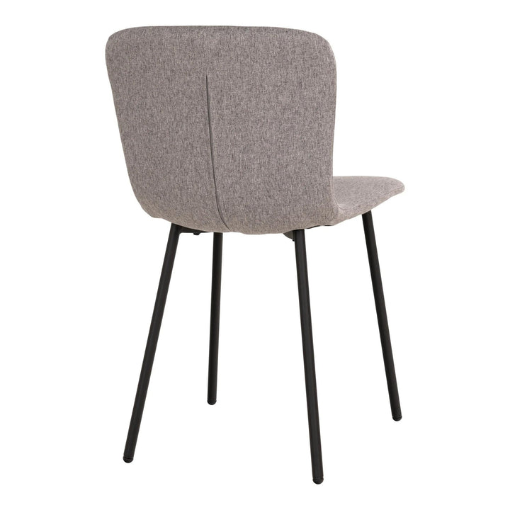 QUVIO Eetkamerstoelen Logan - Polyester - Staal - Lichtgrijs - Set van 2 (4)