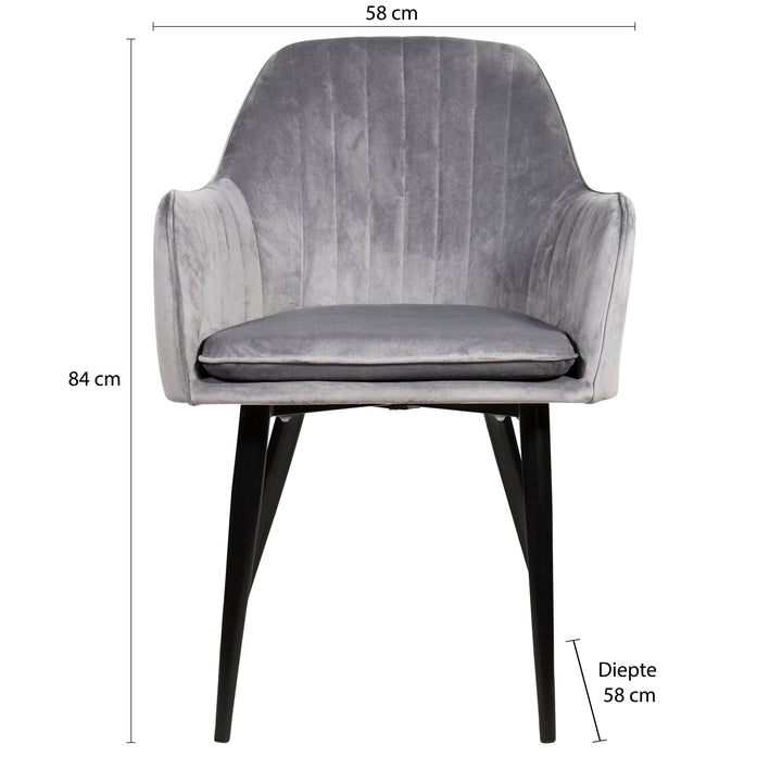 QUVIO Stoel - Benito - Antraciet (1)