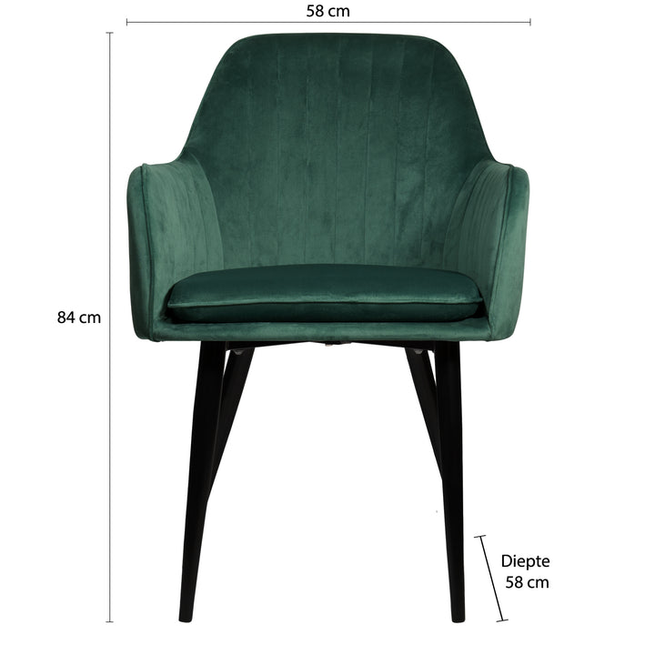 QUVIO Stoel - Benito - Donker groen (1)