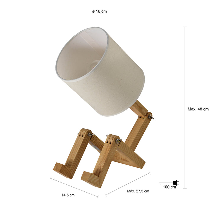 QUVIO Tafellamp hout en stof mannetje - QUV5117L - White (2)