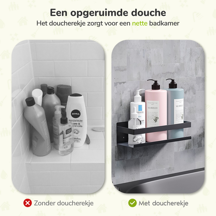 XIVADA Doucherek Teca - Boren - Zelfklevend - Rvs - 30 CM - Zwart (7)