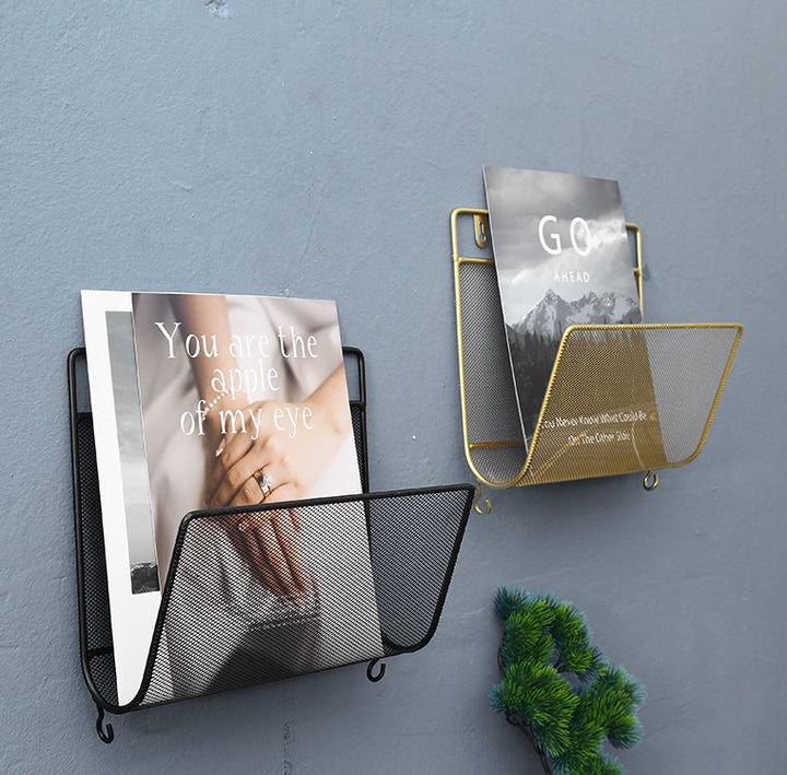 QUVIO Tijdschriften organizer wandmontage zwart (4)