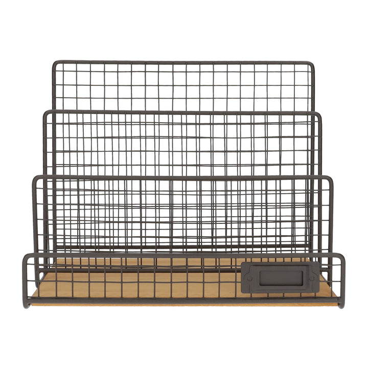 QUVIO Tijdschriftenrek staand - Metaal en hout (3)