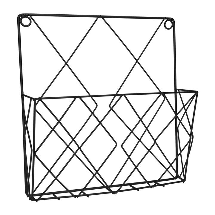 QUVIO Tijdschriften organizer wand - 25 x 26 cm - Metaal - Zwart (1)
