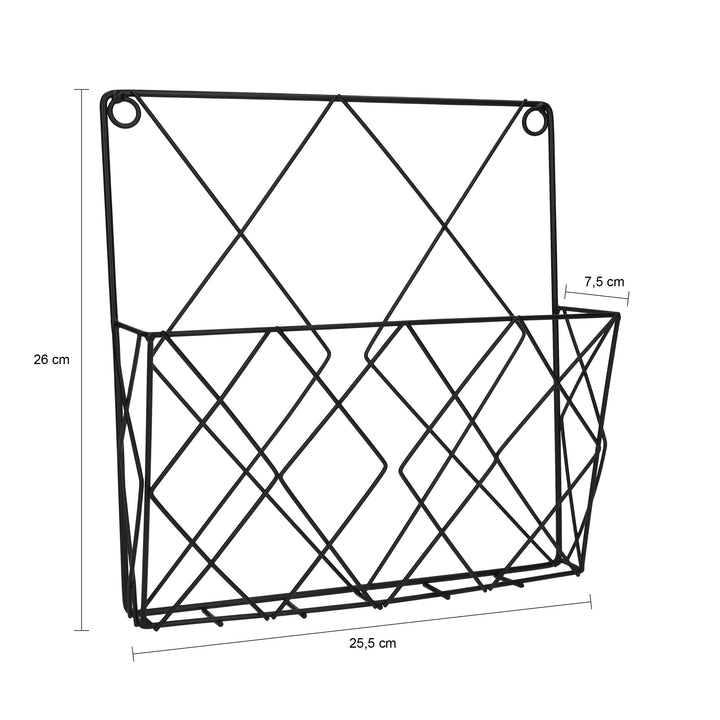 QUVIO Tijdschriften organizer wand - 25 x 26 cm - Metaal - Zwart (2)