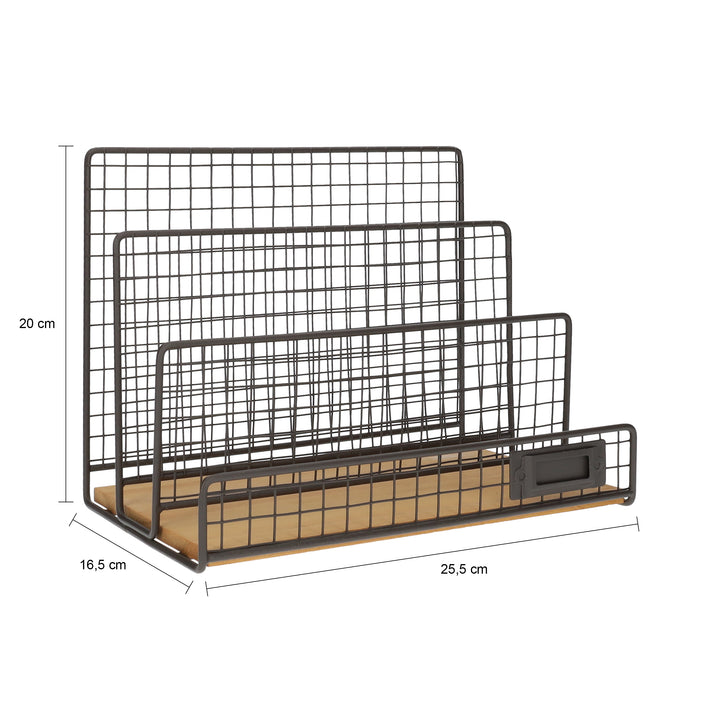 QUVIO Tijdschriftenrek staand - Metaal en hout (1)