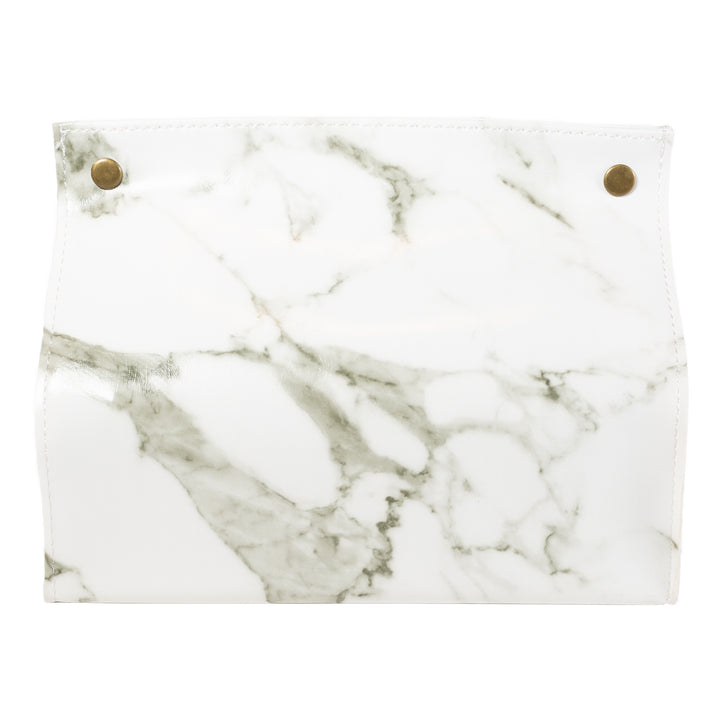 LYVION Tissue opbergdoos PU Leer - Wit marmer (2)