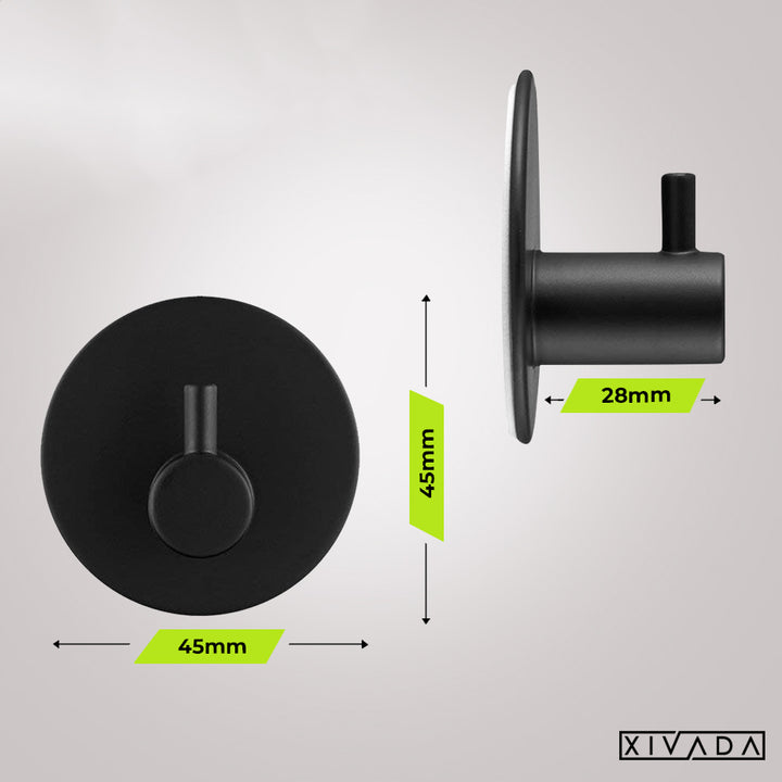 XIVADA Toiletset - Wc Rolhouder - Handdoekhaak - Toiletborstel - Zwart (8)