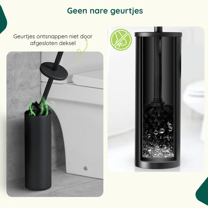 XIVADA Toiletborstelhouder Jara - Vrijstaand - Rvs - Zwart (4)