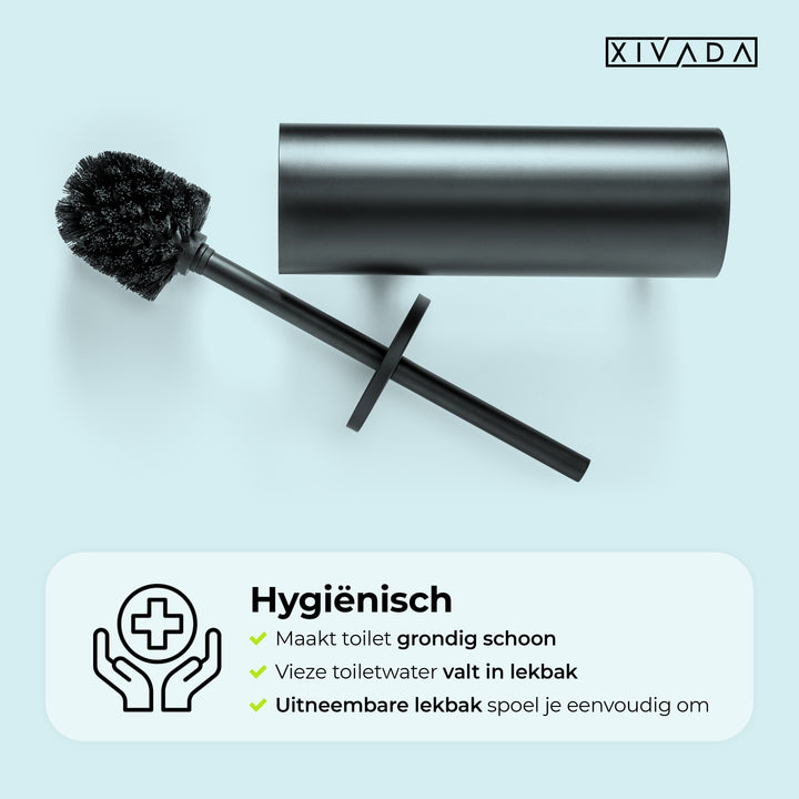 XIVADA Toiletborstel Mura - Met houder - Boren - Rvs - Zwart (5)