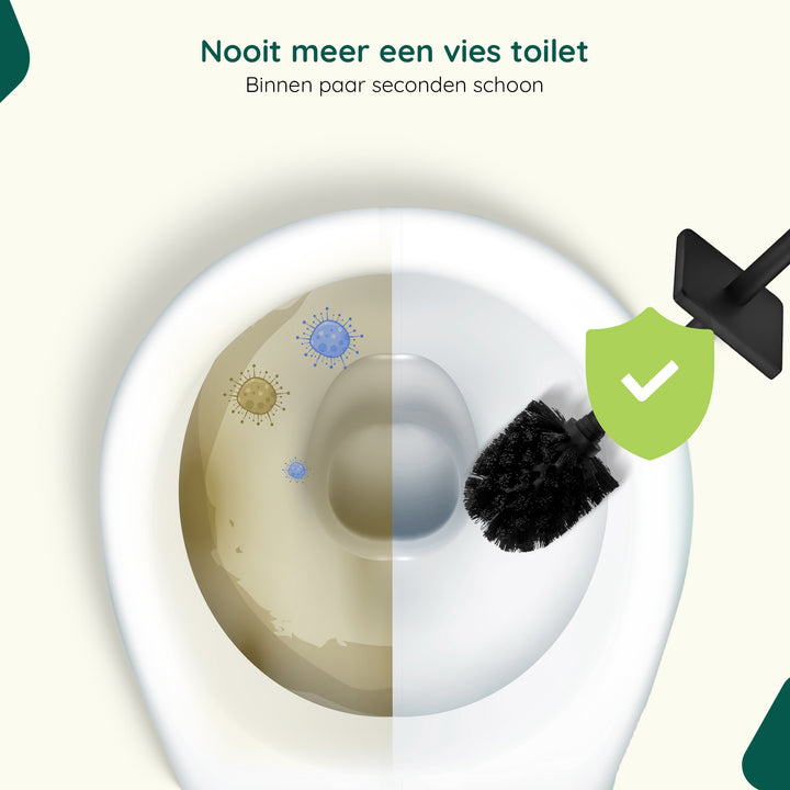 XIVADA Toiletborsterhouder Cira - Vierkant - Boren - Rvs - Zwart (4)