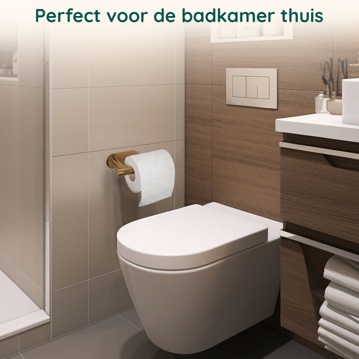 XIVADA Toiletrolhouder Nino - Rvs - Zelfklevend - Goud (6)