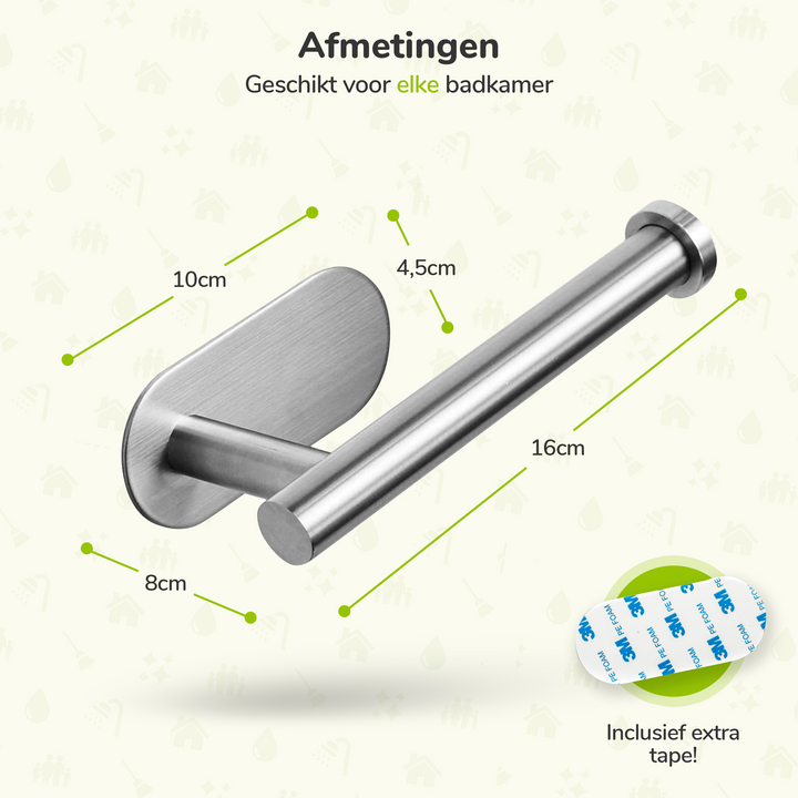 XIVADA Toiletrolhouder Nino - Rvs - Zelfklevend - Zilver (2)