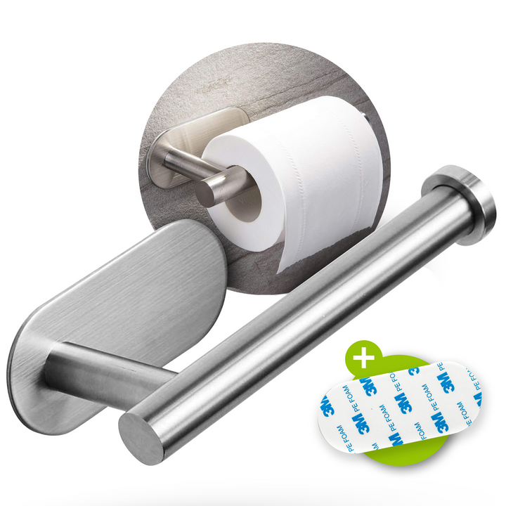XIVADA Toiletrolhouder Nino - Rvs - Zelfklevend - Zilver (1)