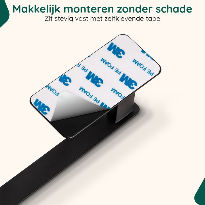XIVADA WC rolhouder Nova - Zelfklevend - RVS - Plakstrip - Zwart (6)