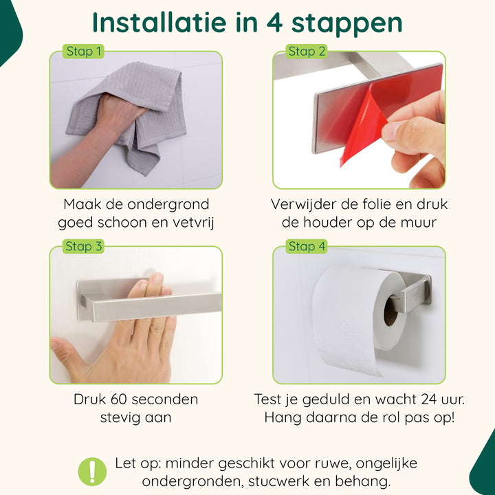 XIVADA WC rolhouder Luca - Zonder Boren - Rvs - Zelfklevend - Zilver (3)