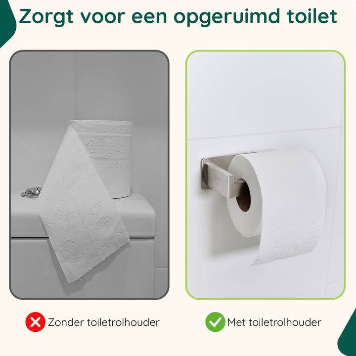 XIVADA WC rolhouder Luca - Zonder Boren - Rvs - Zelfklevend - Zilver (6)