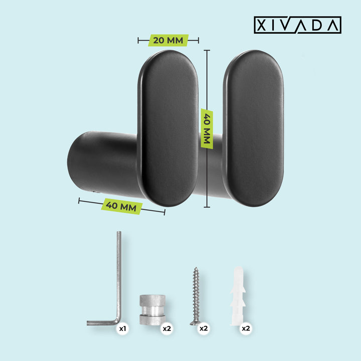 XIVADA Toilet accessoires set - 4 delig -  Rvs - Zwart (9)